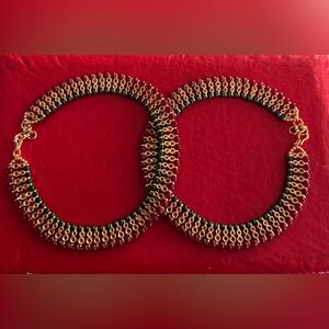 NIB Beaded Boho Gold Multi Anklet TWO